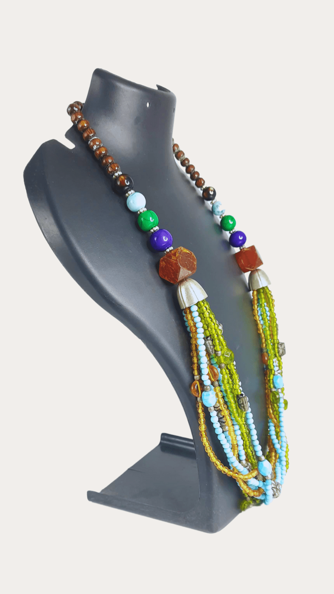 Layered and Multi Colour Beads Trib Necklace