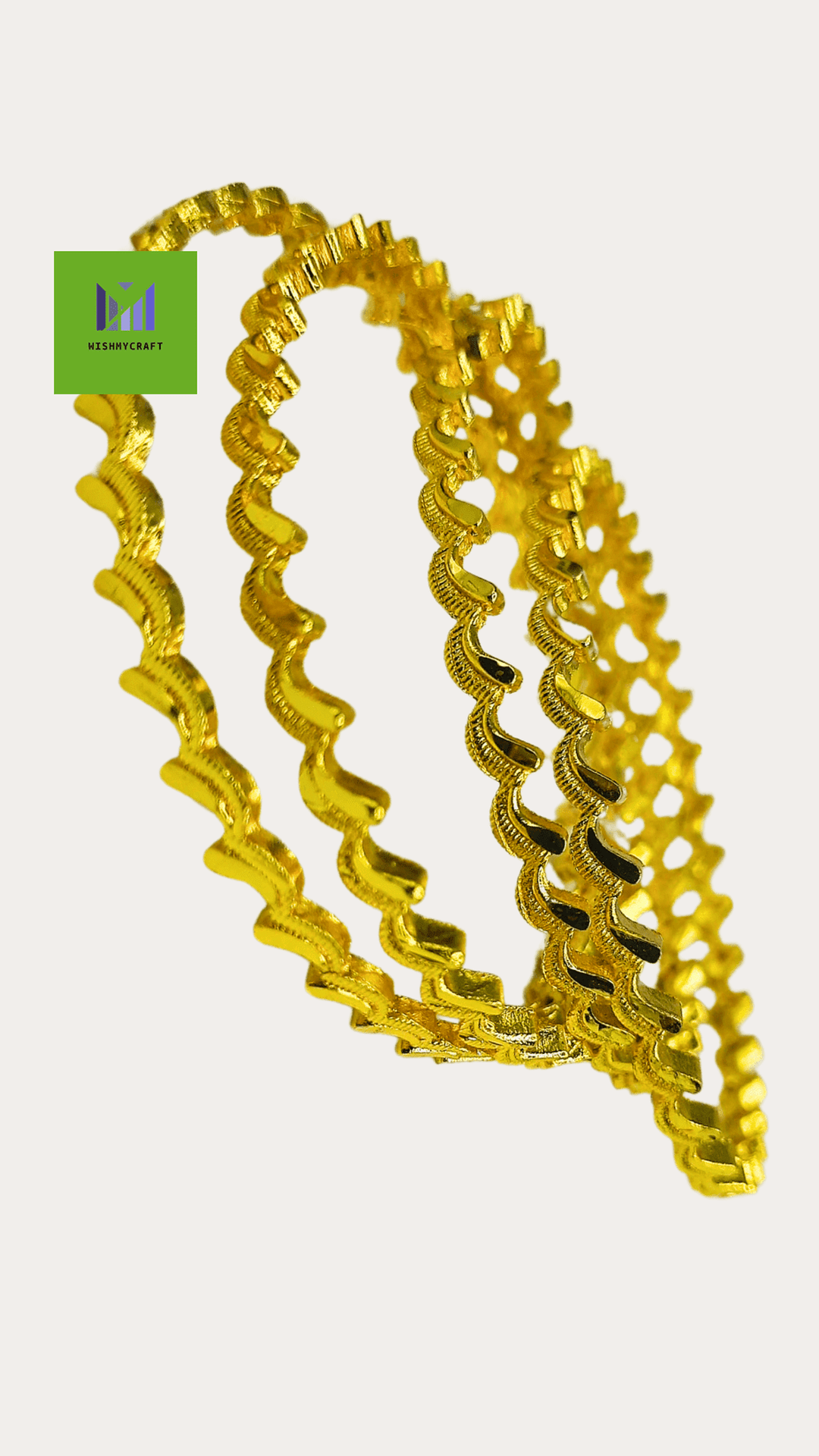 Gold-Plated Woven Bangle Set 2.6