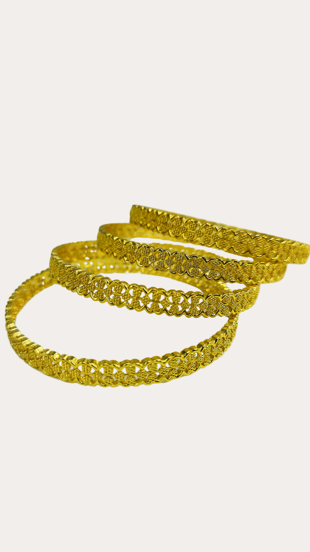 Gold-Plated Churi Woven Bangle Set 2.4 Size For Women