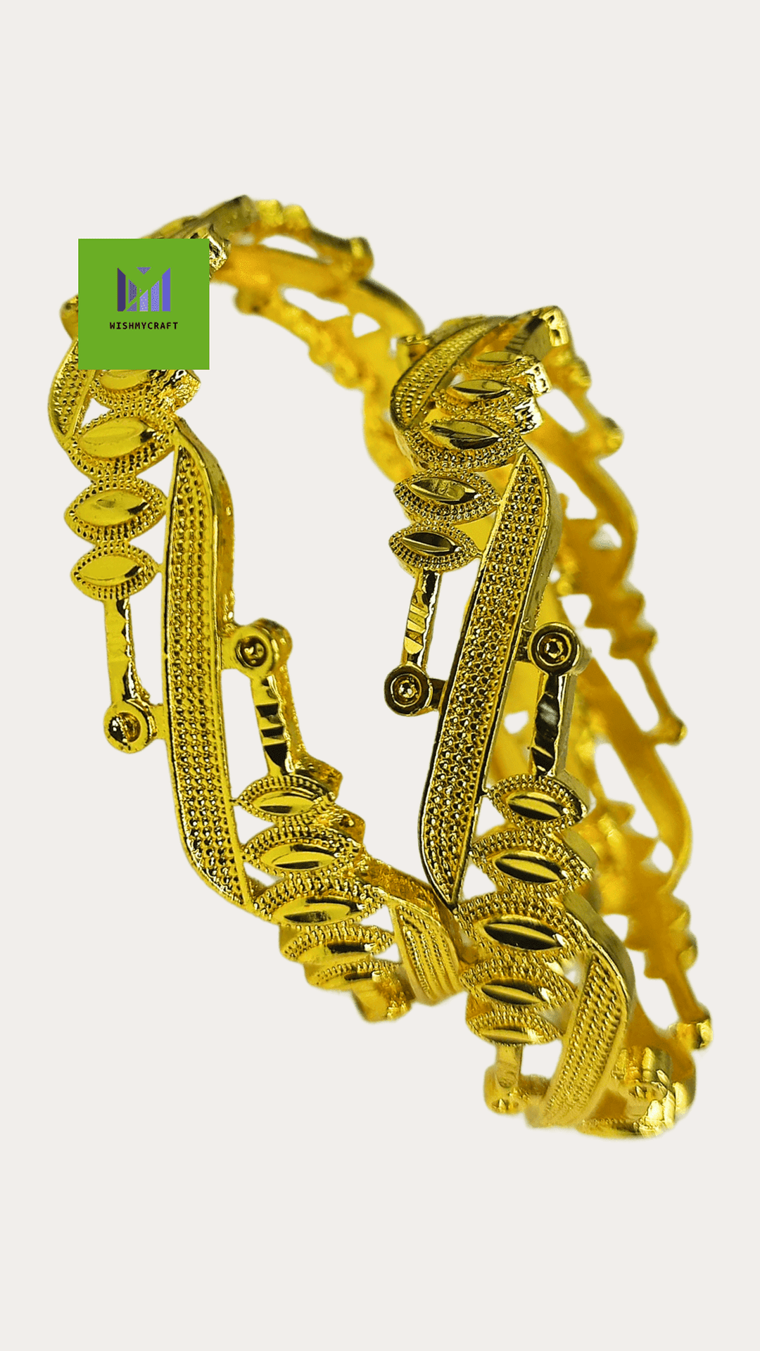 Gold-Plated Woven Chur Bangle Set For Women 2.4
