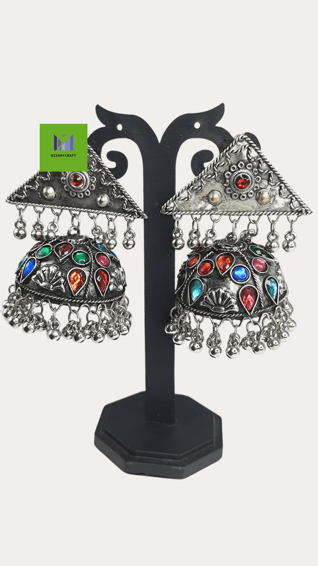 Afghani Oxidized Ethnic Jhumka