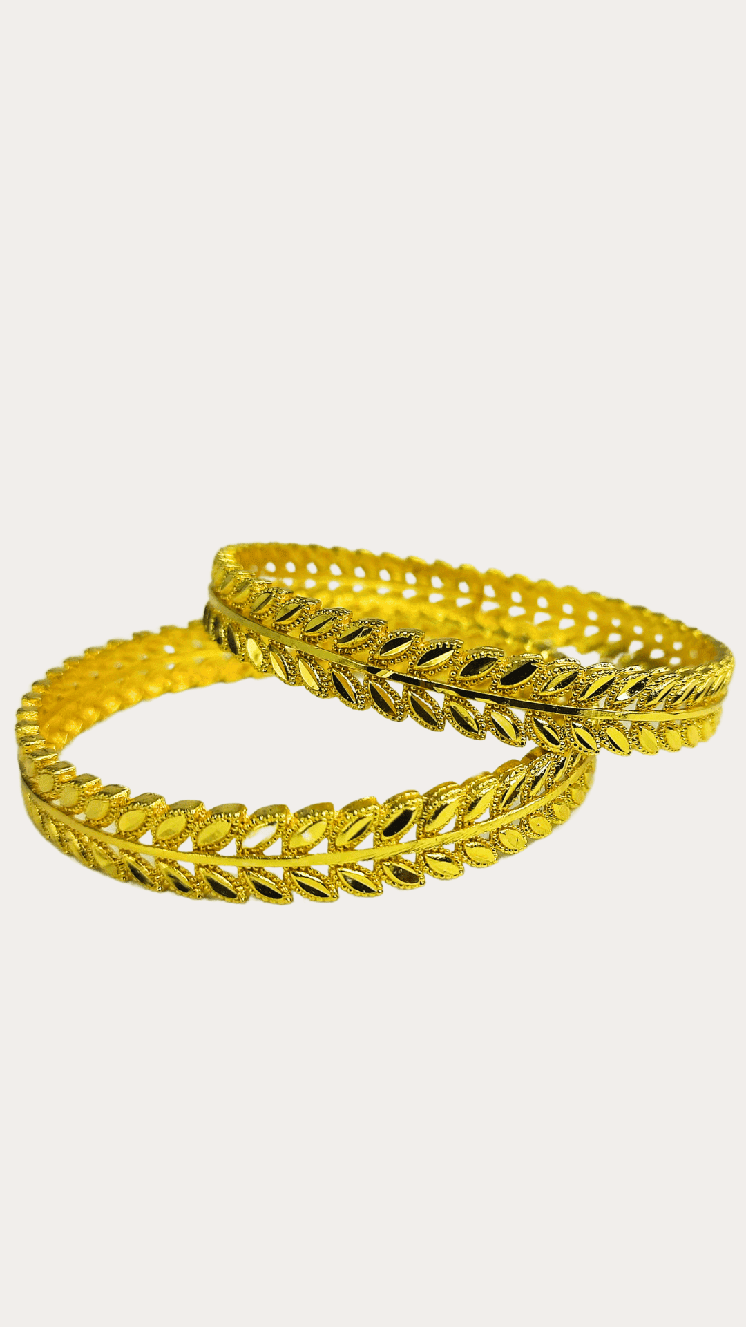 Gold-Plated Woven Bangle Set 2.4 Size For Women