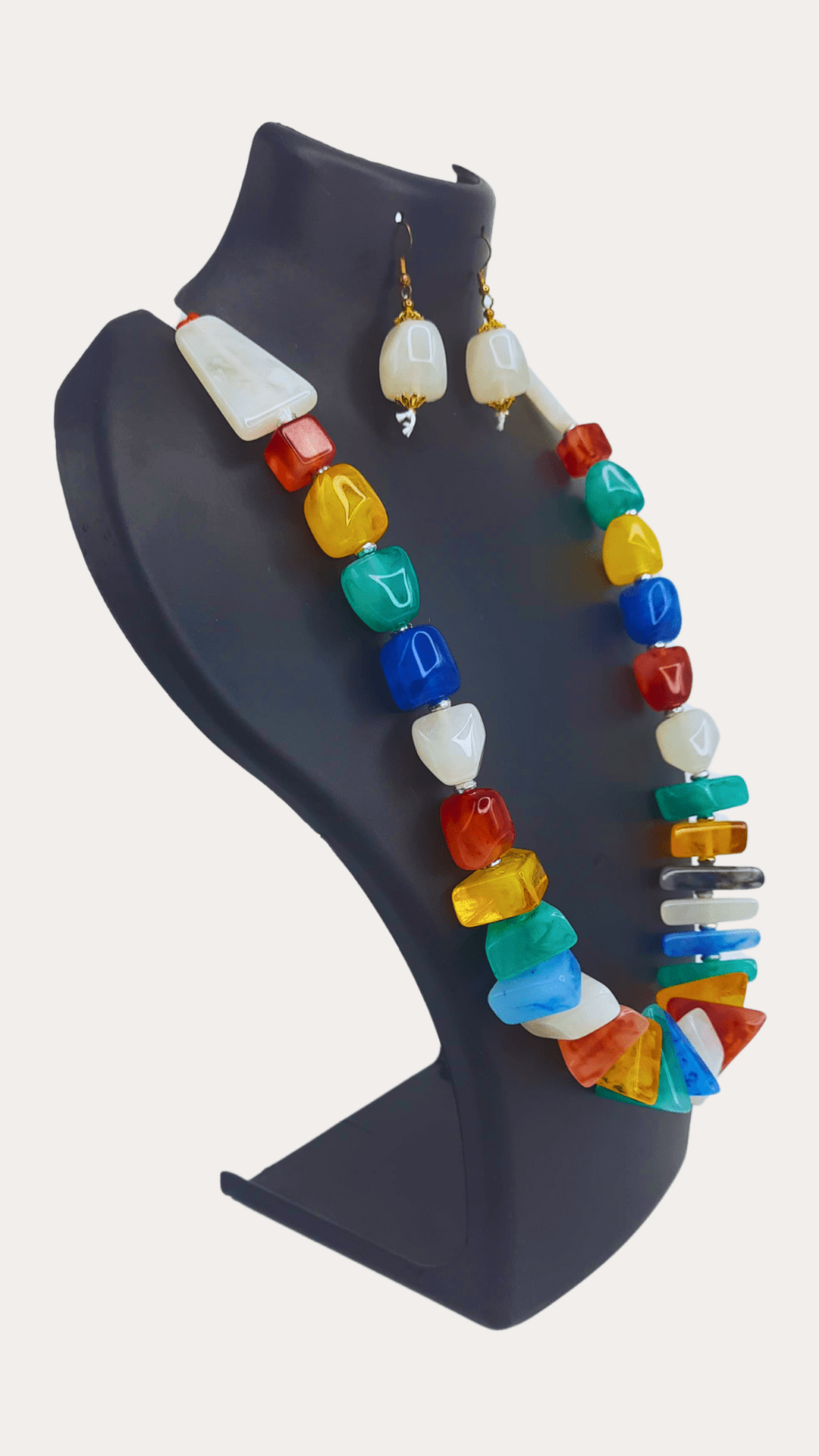 Tri multi beaded necklace set