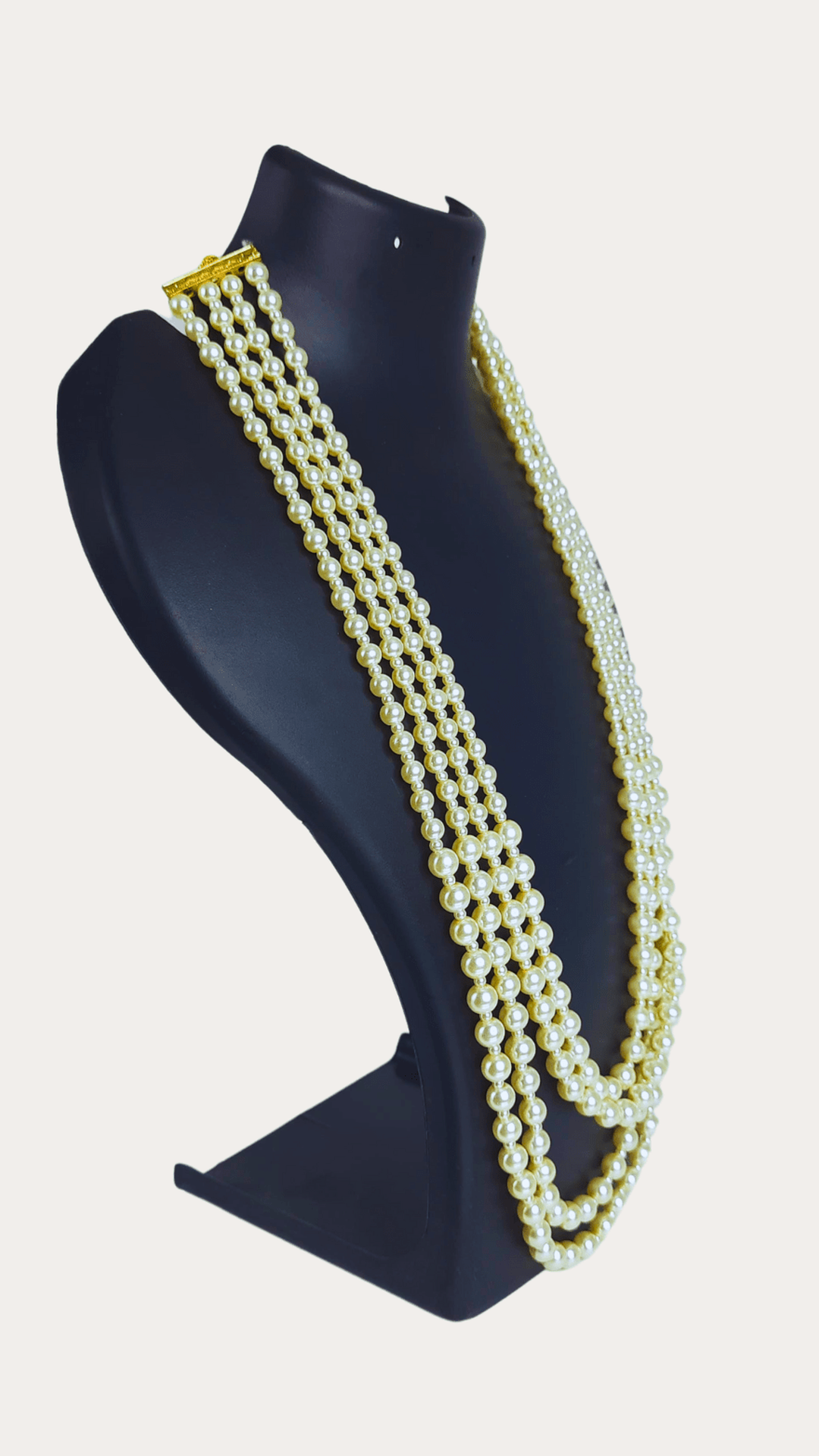 Elegent 4 Line Long Pearl Necklace