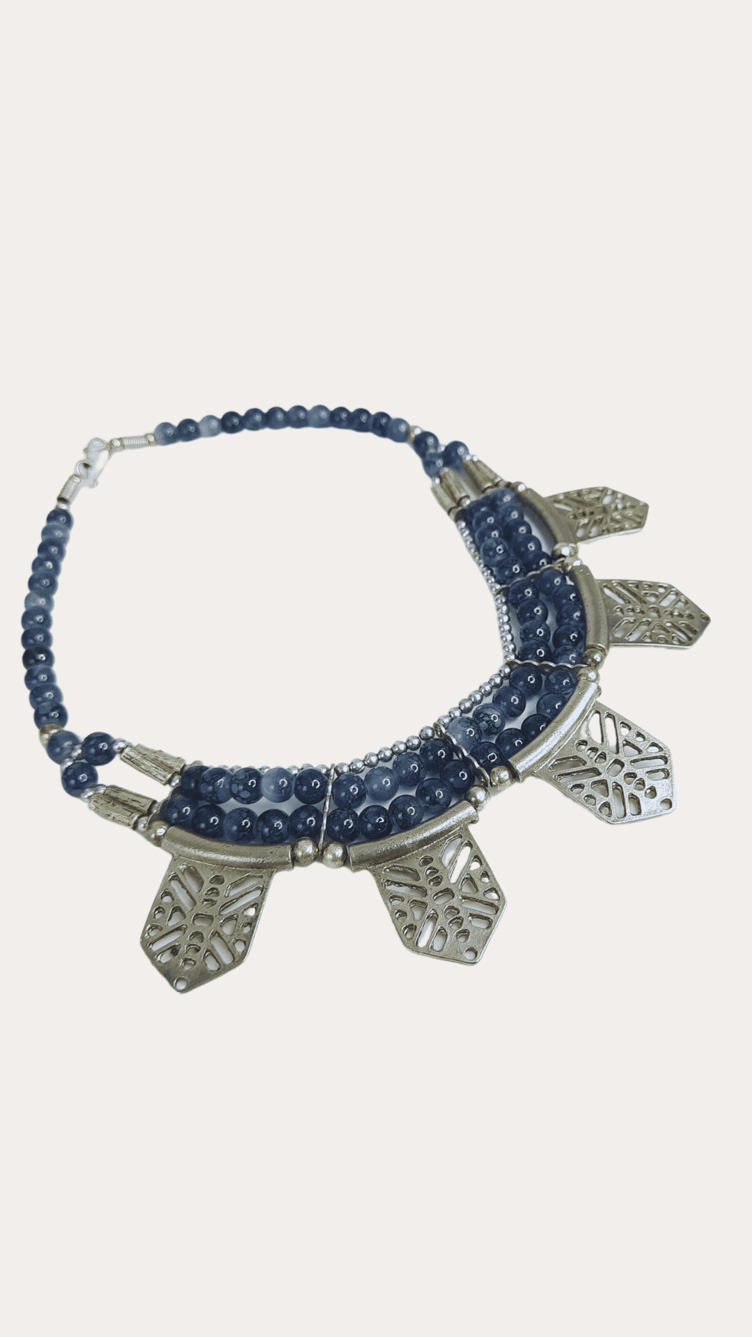 Oxidize Necklace With Ashy Glass Beads