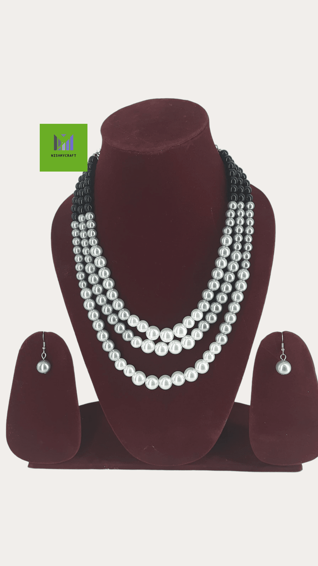 Elegant Pearl Multistrand Triple Line Necklace