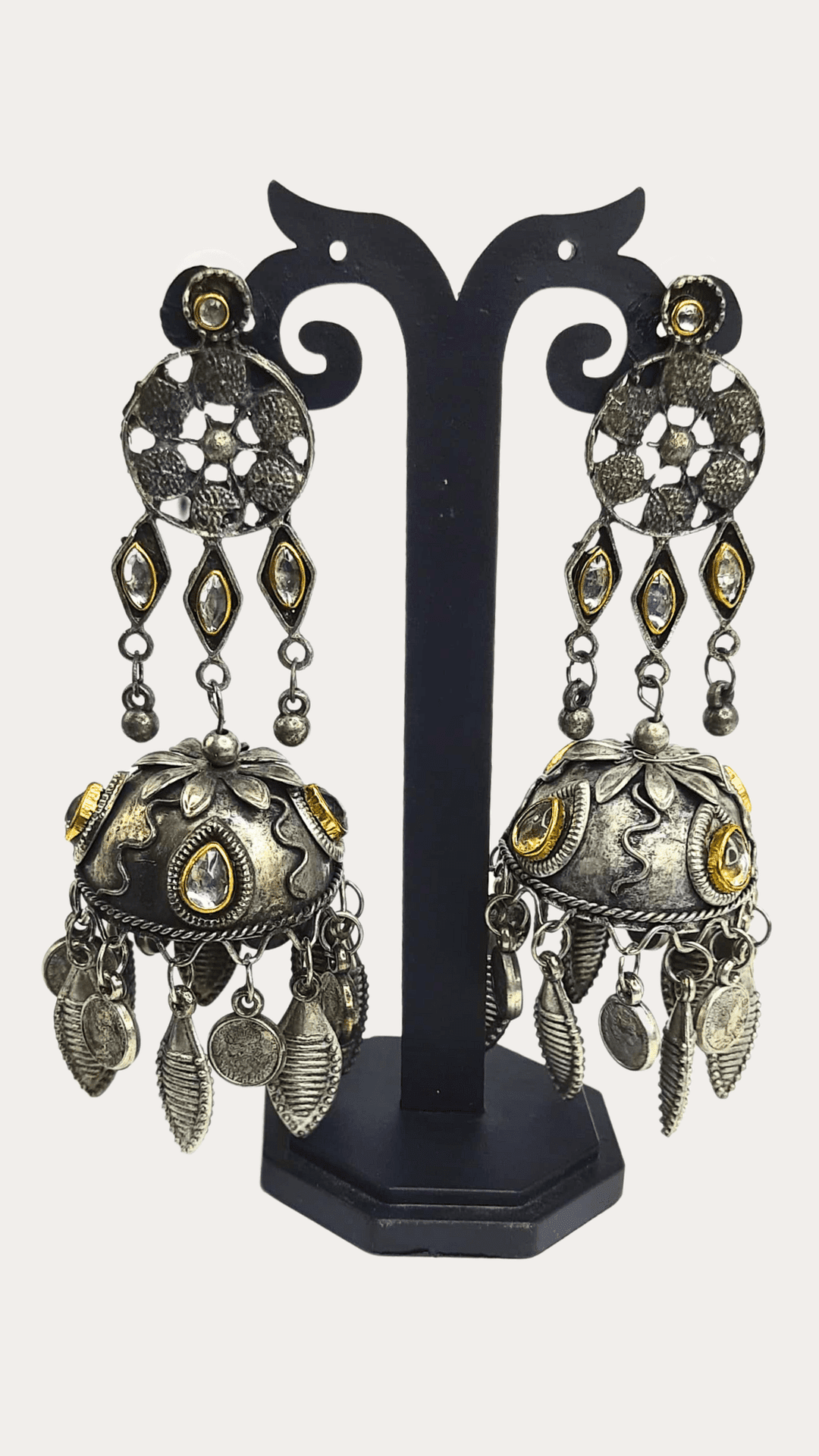 COMBO PACK OF 2 Oxidize Jhalay Blackpolished Jhumka