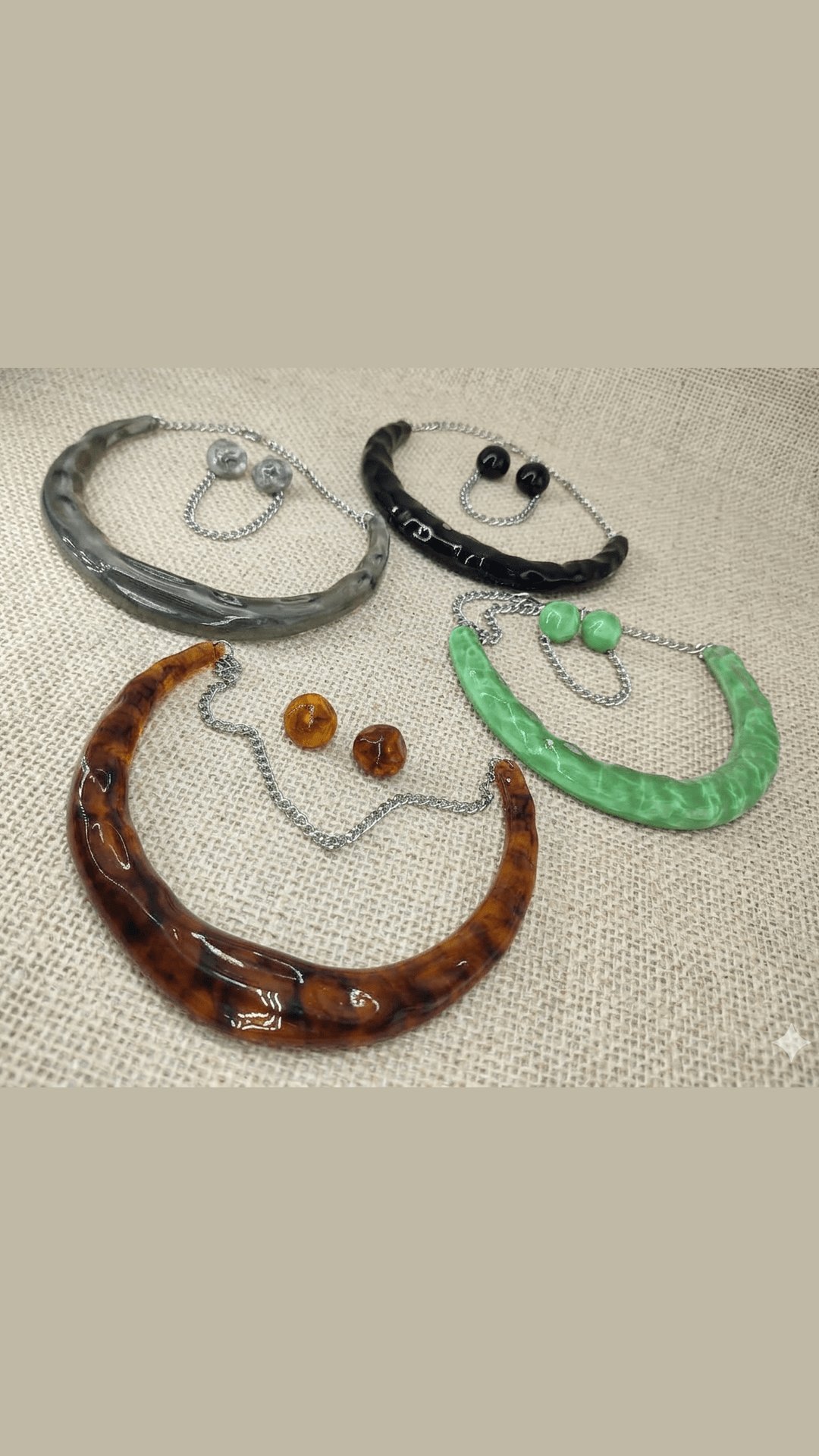 PACK OF 4 Resin Necklace Set