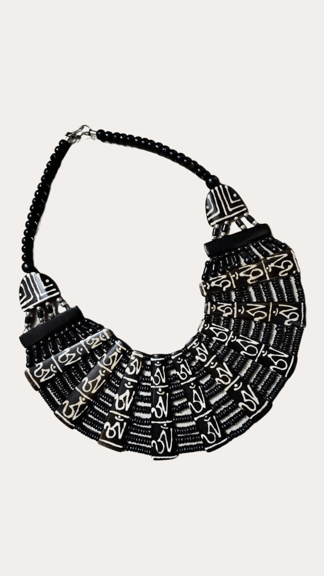 African theme fashion jewelry made with bone horn and glass beads for women