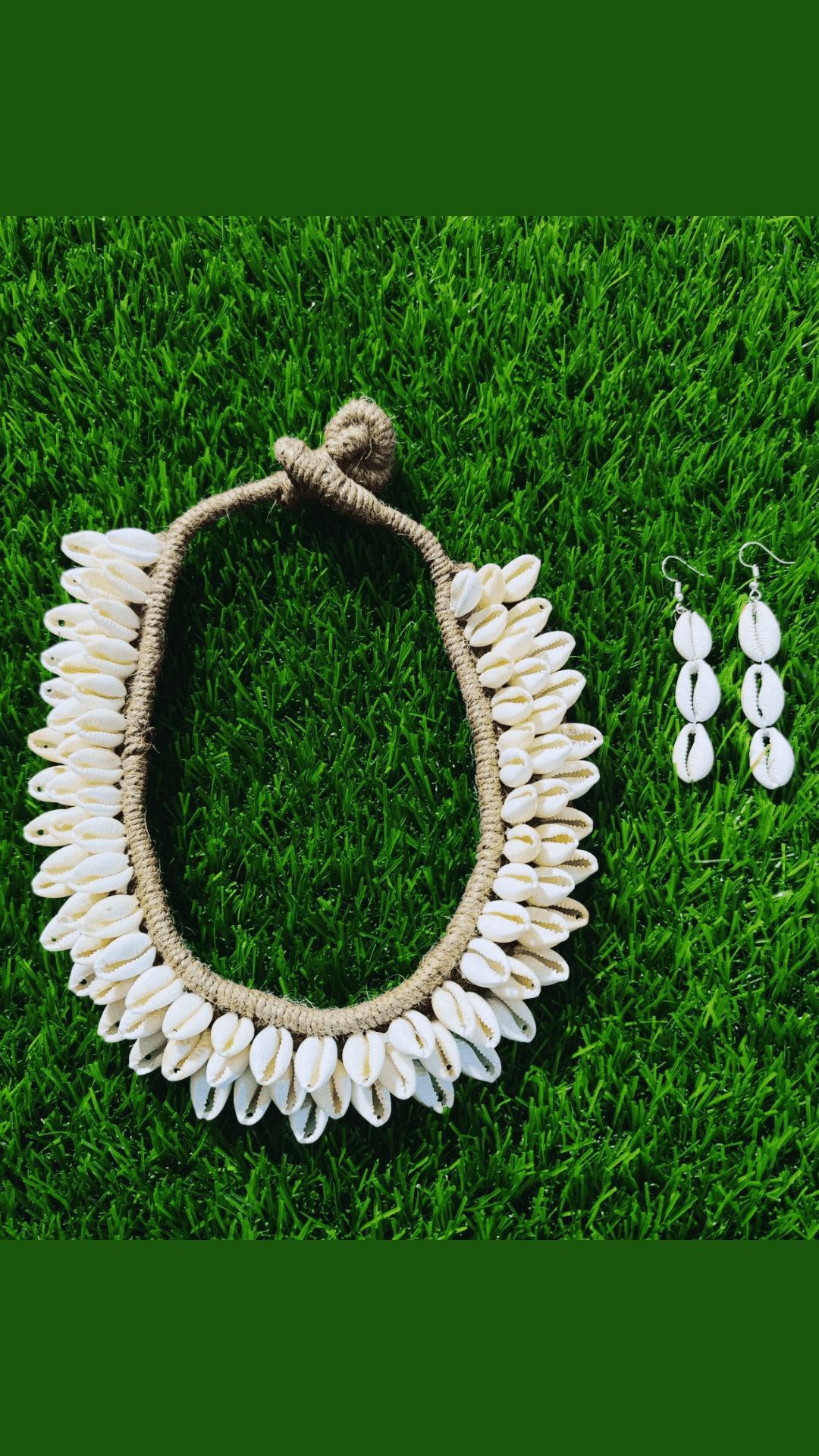 Handmade Jute Cowrie Shell Necklace