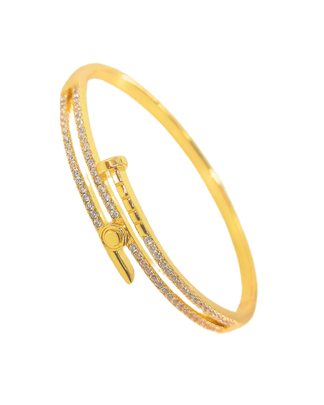 Anti Tarnish Studded Cuff Nail Bracelet For Women and Girls, Stylish Kada Bracelet