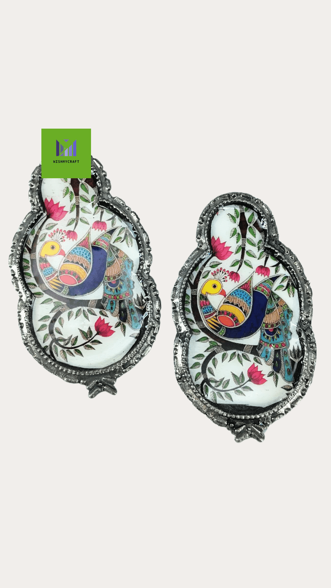 Oxidized Printed Tops Earring