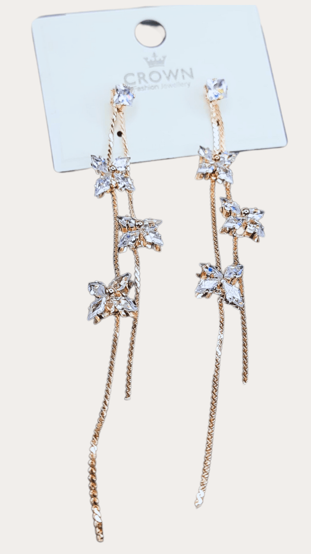 Korean Rose Golden Zircon Drop Earring