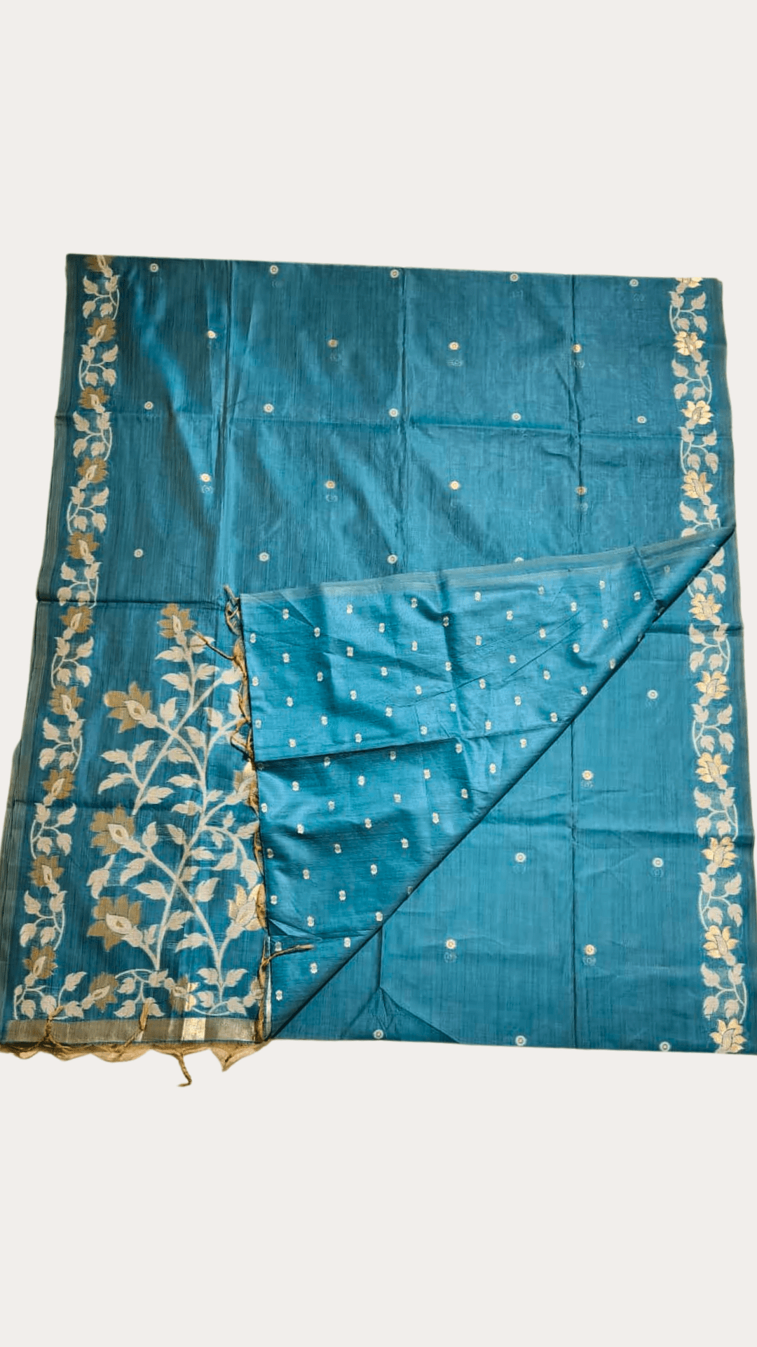Handloom Muslin Jamdani Saree With Bp