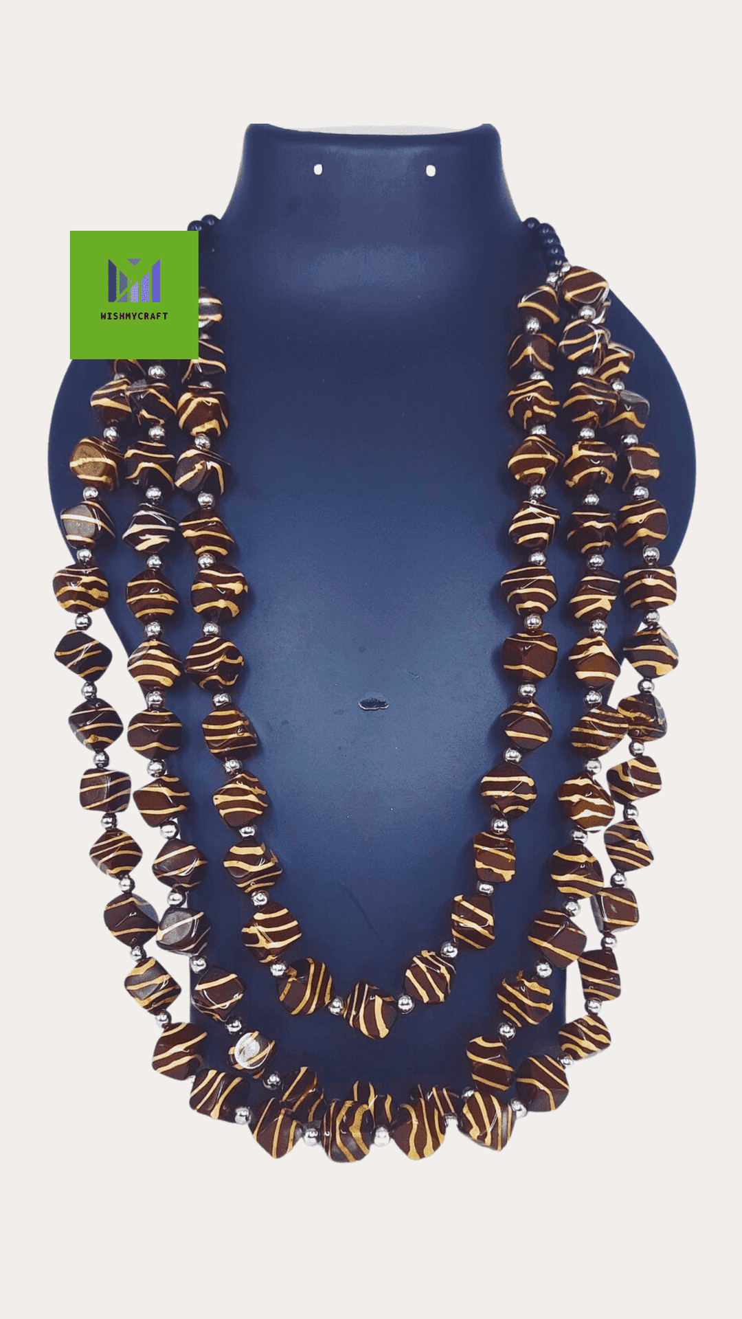Lyr Brown Coloured Long Beads Necklace