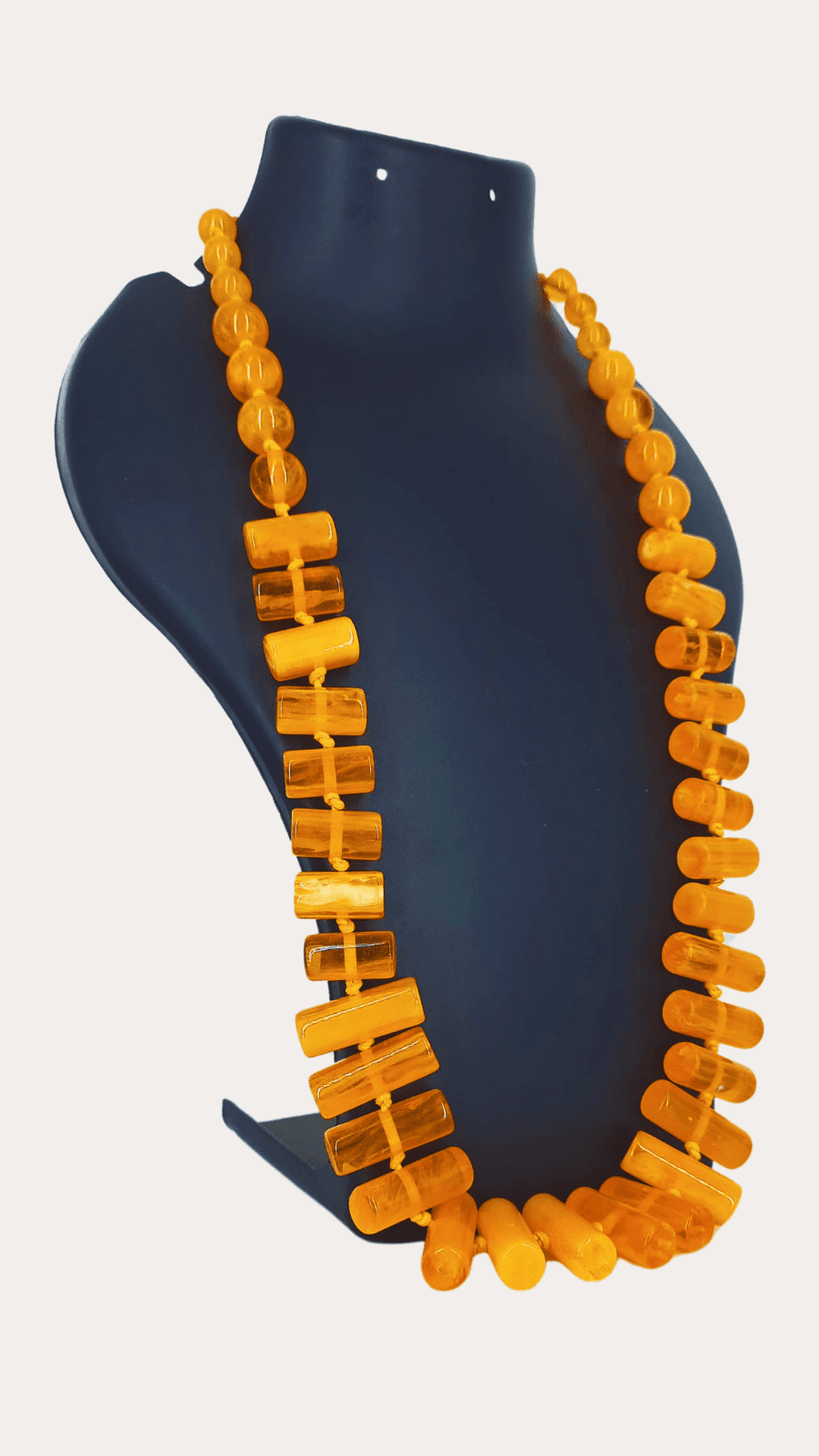 Vintage Amber Long Beads Necklace
