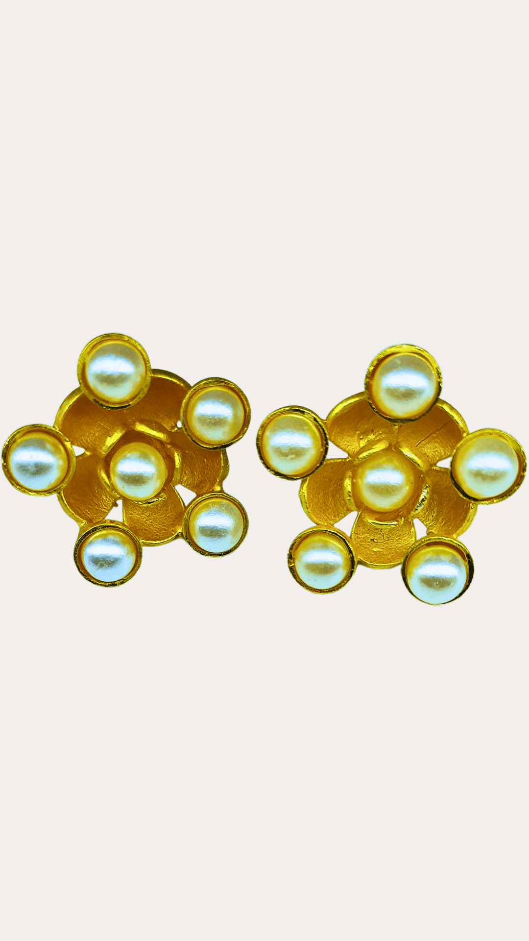 Fancy Brass Moti Top Earring
