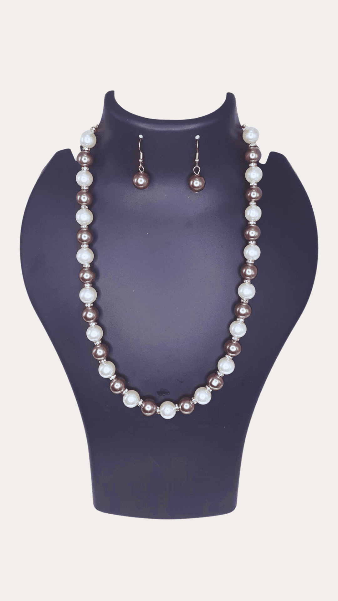 Single Line Statement Pearl Necklace Set