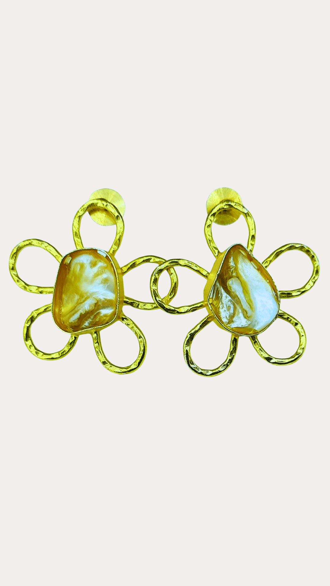 Fancy Brass Top Earrings