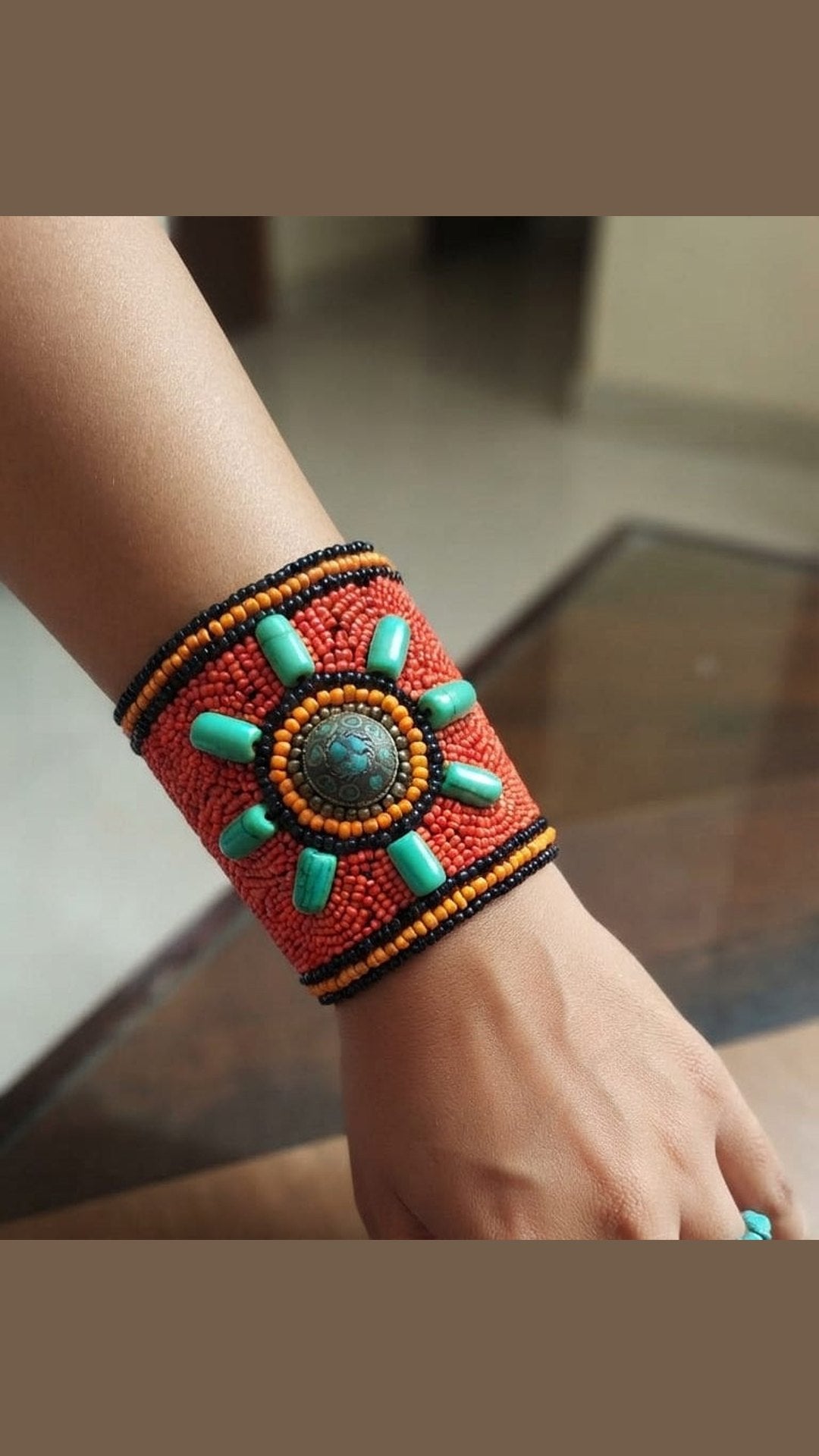 Ladakhi Tibetian Turquoise Cuff Handmade Bangle