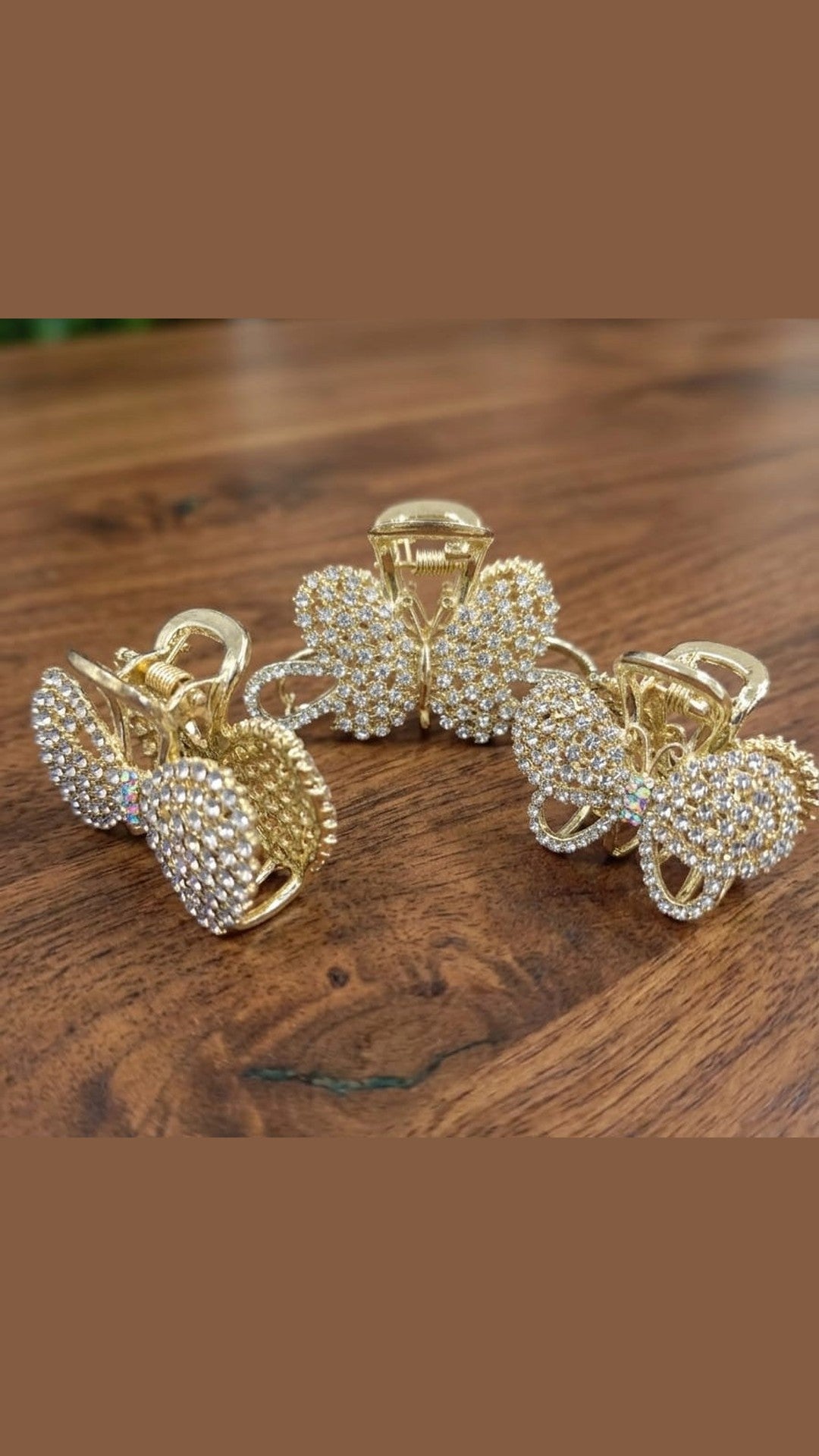 PACK OF 3 Metal Butterfly Shaped Stone Work Claw Catcher