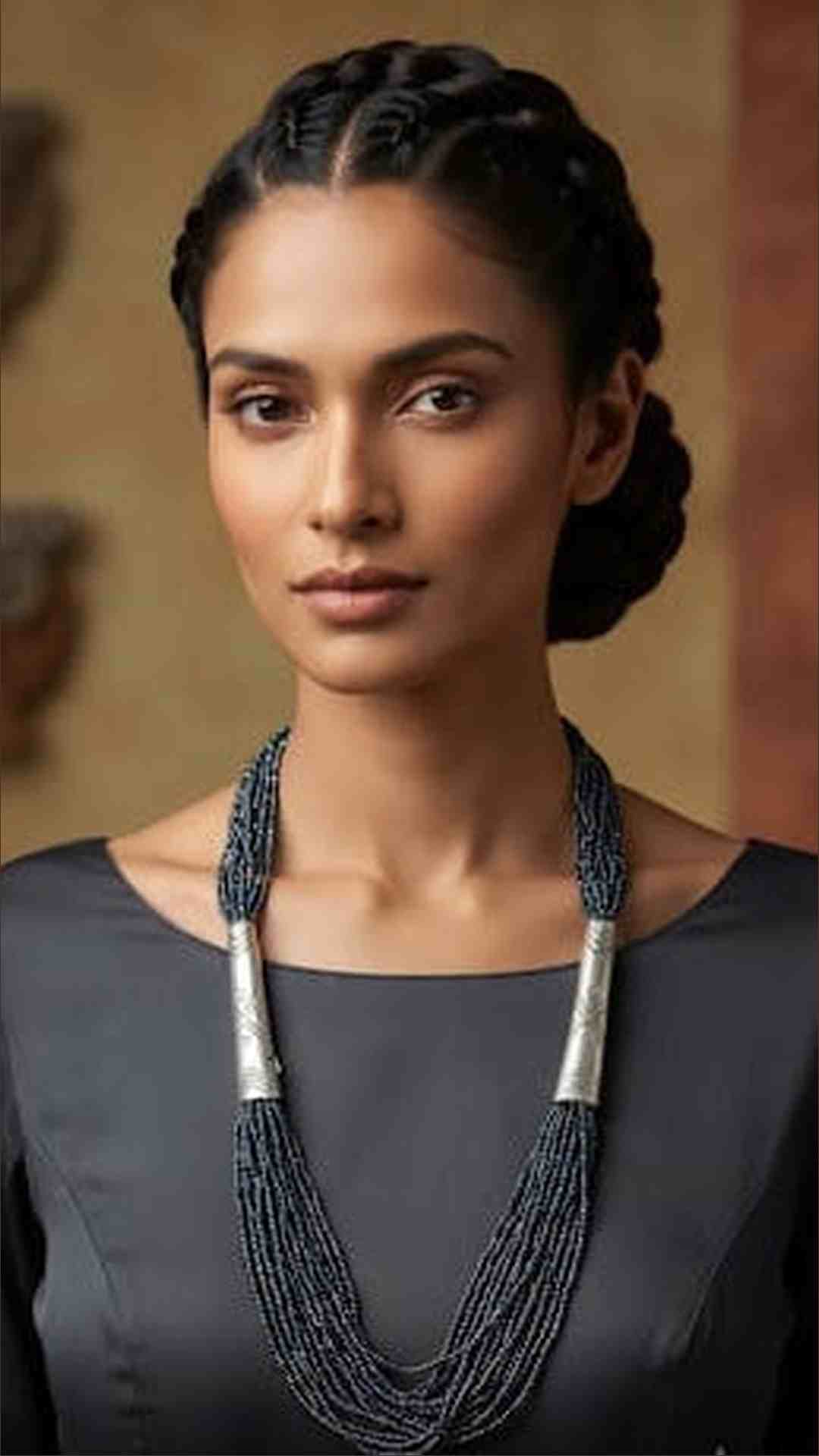 Elegant Multi-Strand Seed Bead Necklace with Silver Tube Accents