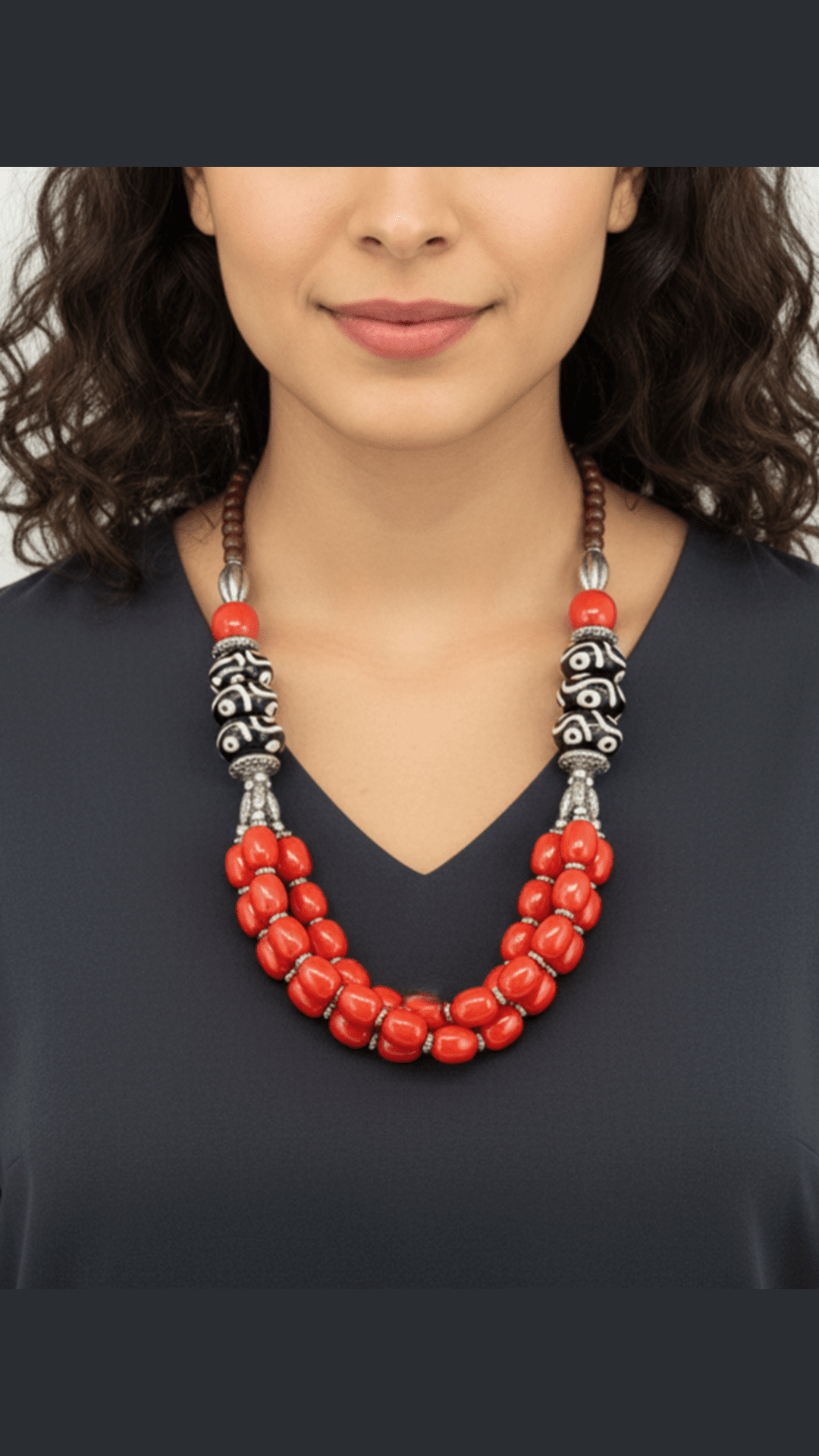 Beads Crimson Echo Necklace