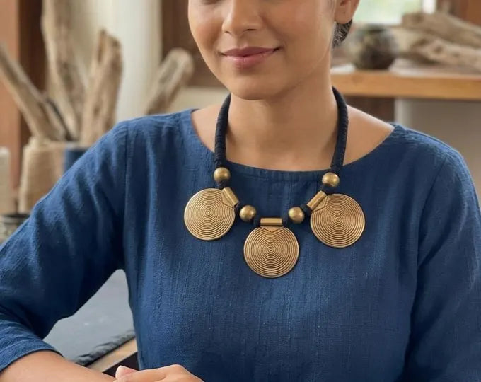 Oxidised Indian tribal necklace