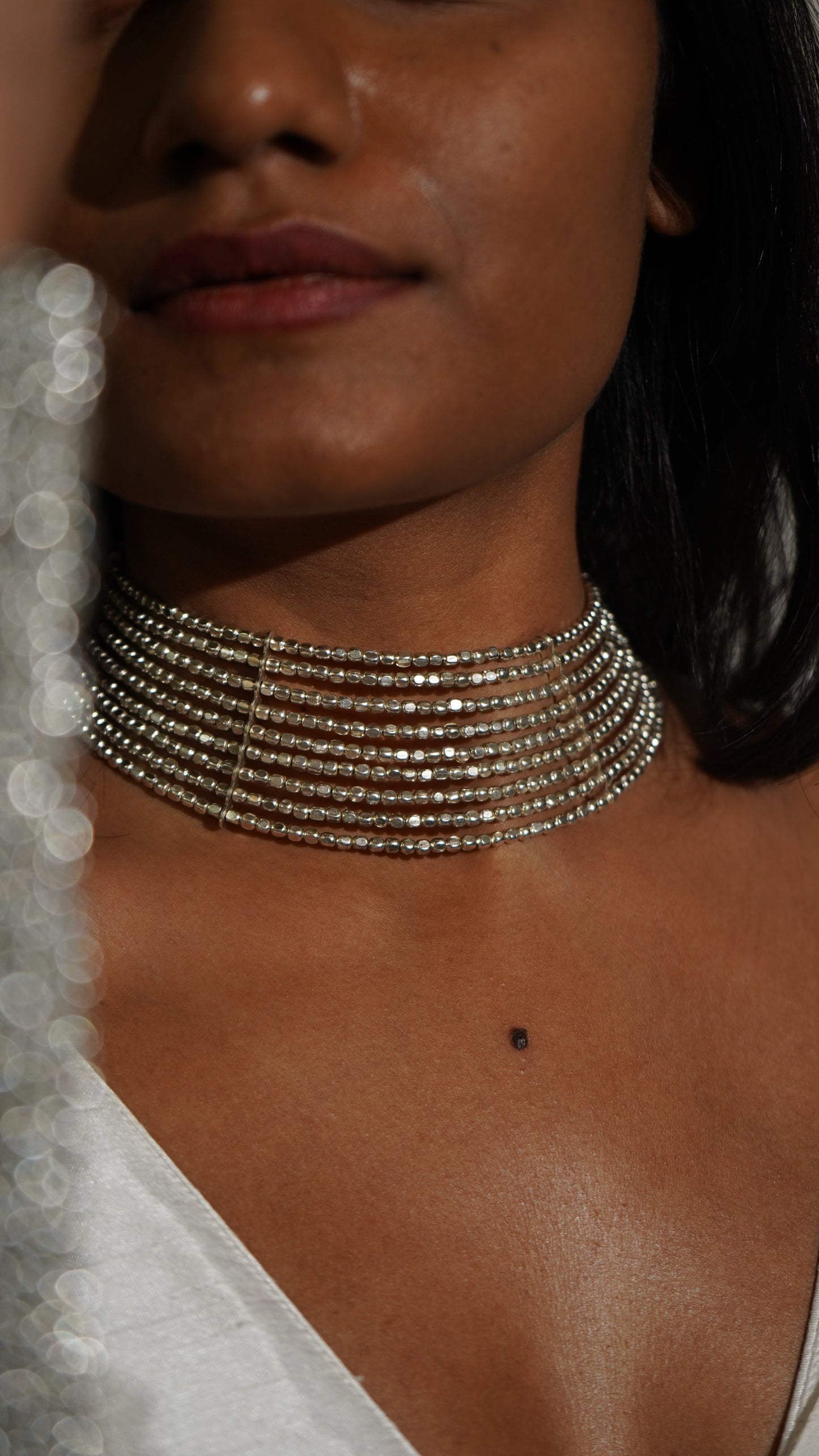 Western Silvery Hansuli Necklace