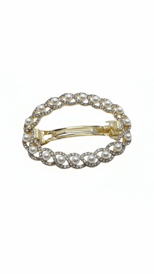 Forever Pearl Hair Clip Hair Back Clip Rhinestone Hair Clip Hair Accessories Wedding Hair Wear Barrette Bridal Hair Accessories for Women and Girls