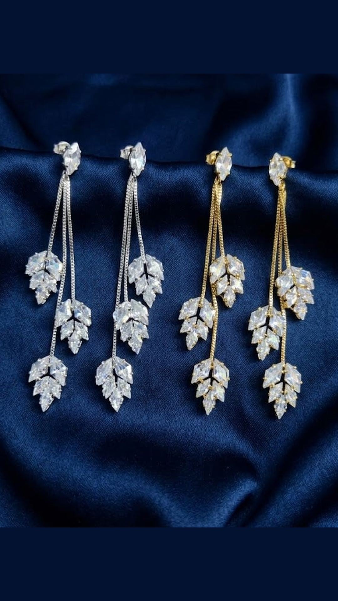 Korean Golden&silver Leaf Drop Earring Pack of 2