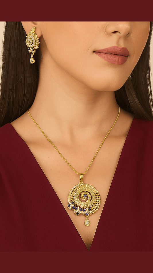 Costume Ad Stone Fitted Pendent Set