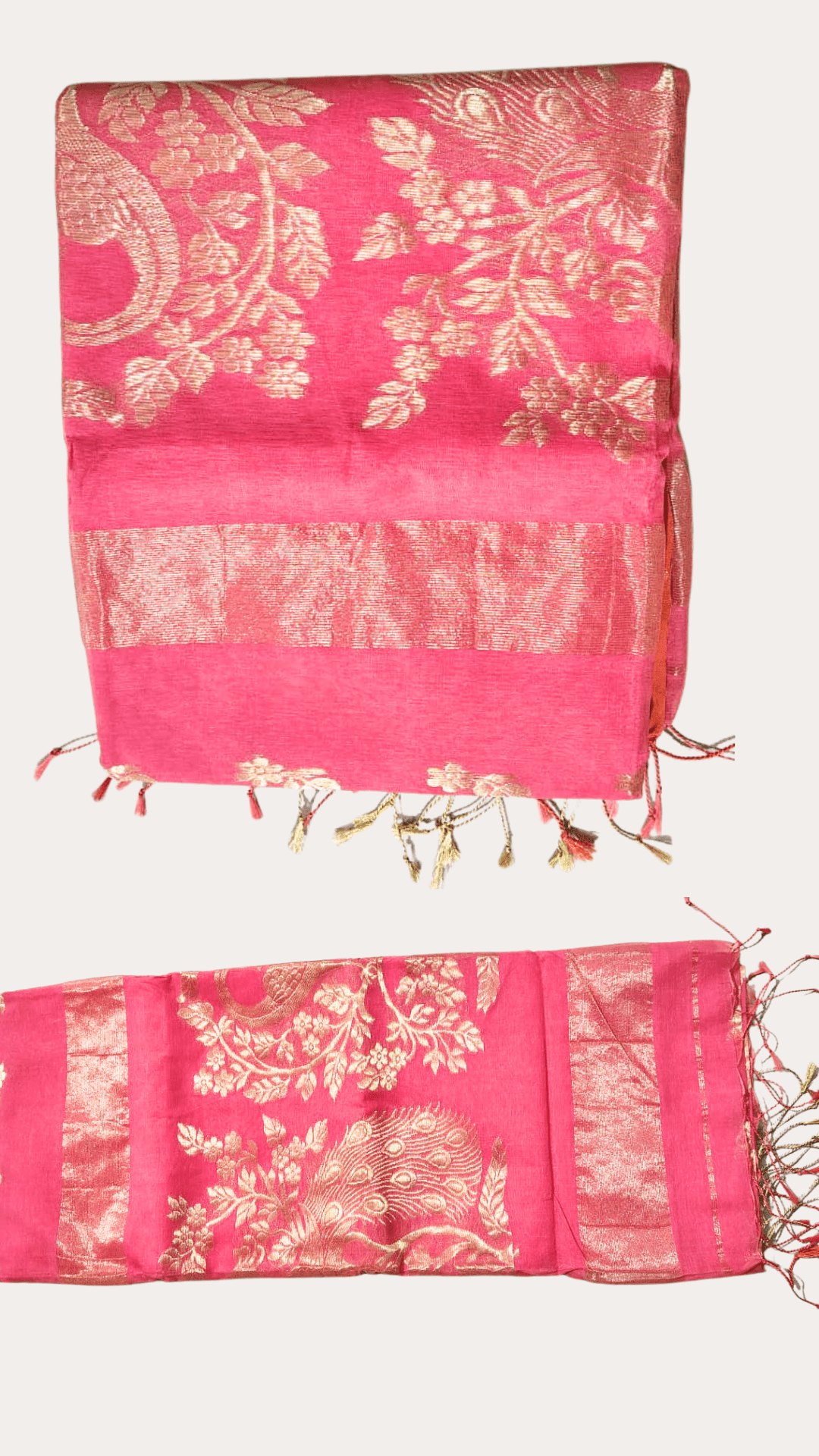 Cotton silk Peacock Motif saree With Zari