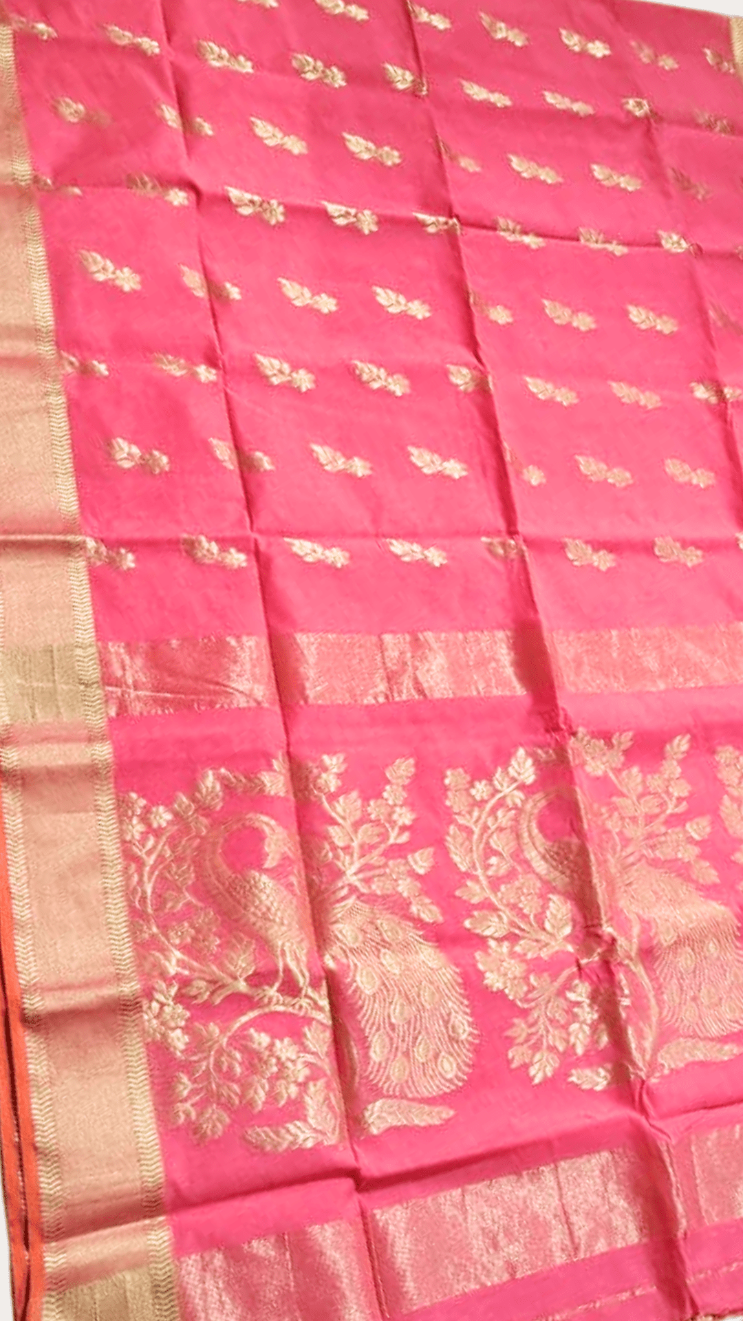 Cotton silk Peacock Motif saree With Zari