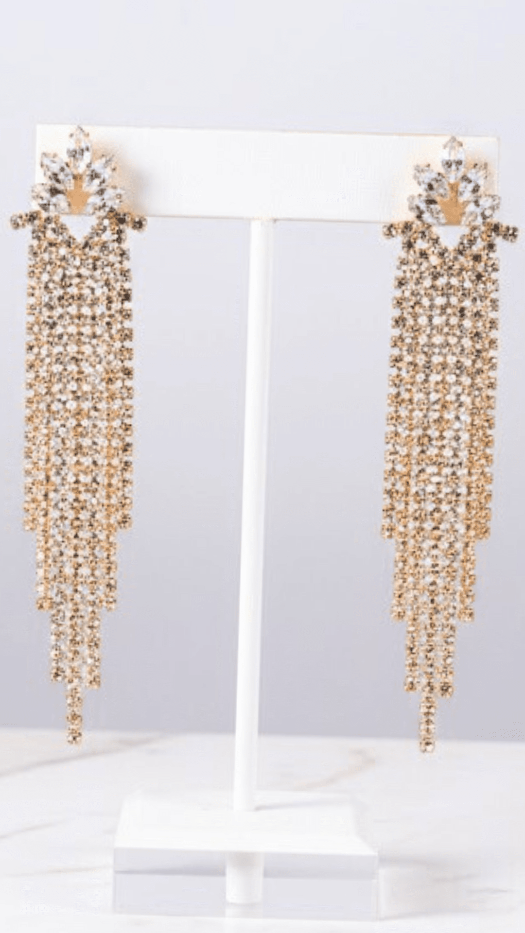 Shining Stone stud Tassel Earrings