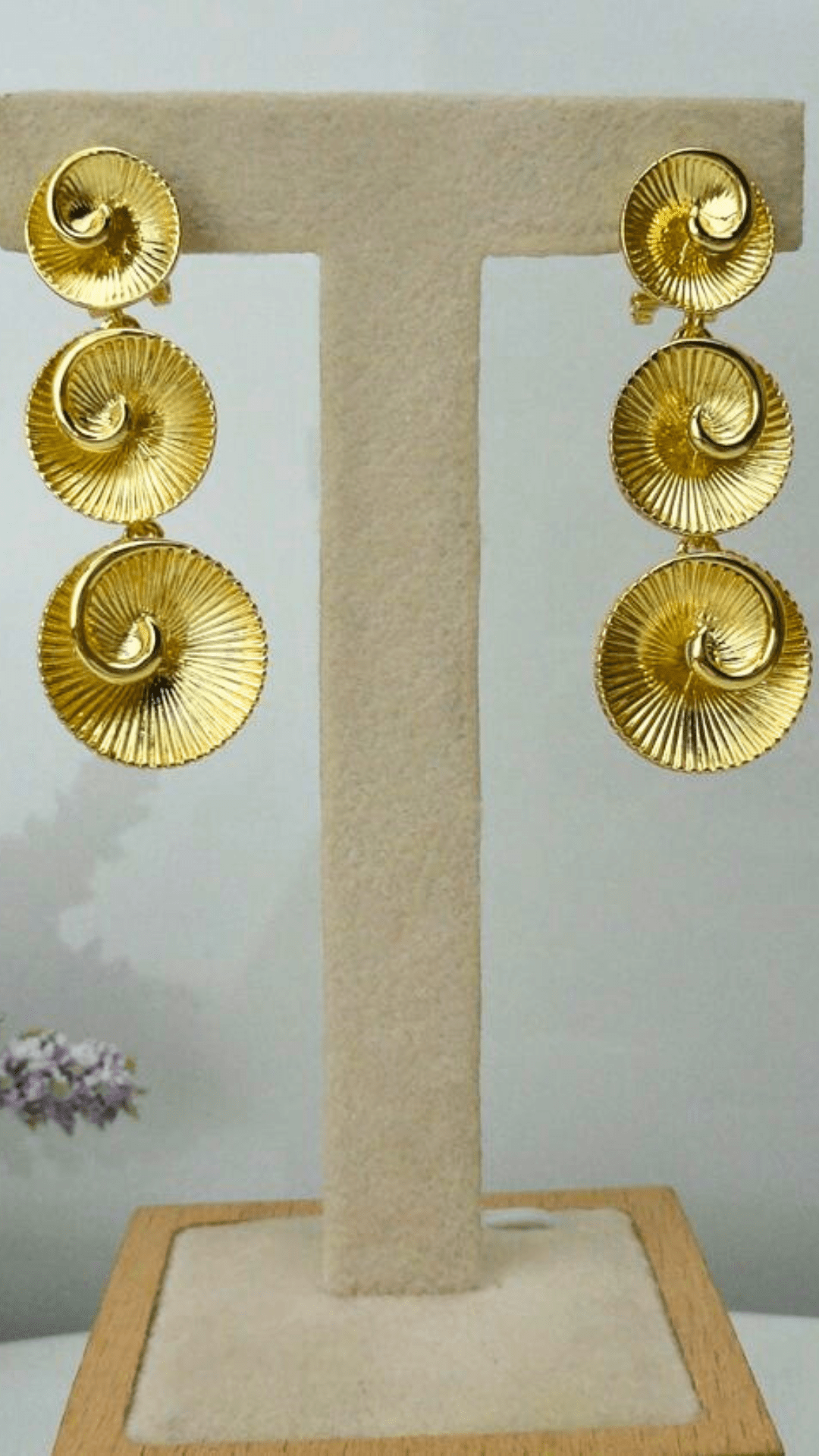 Zinc Spiral Goldeny Dangler Earring