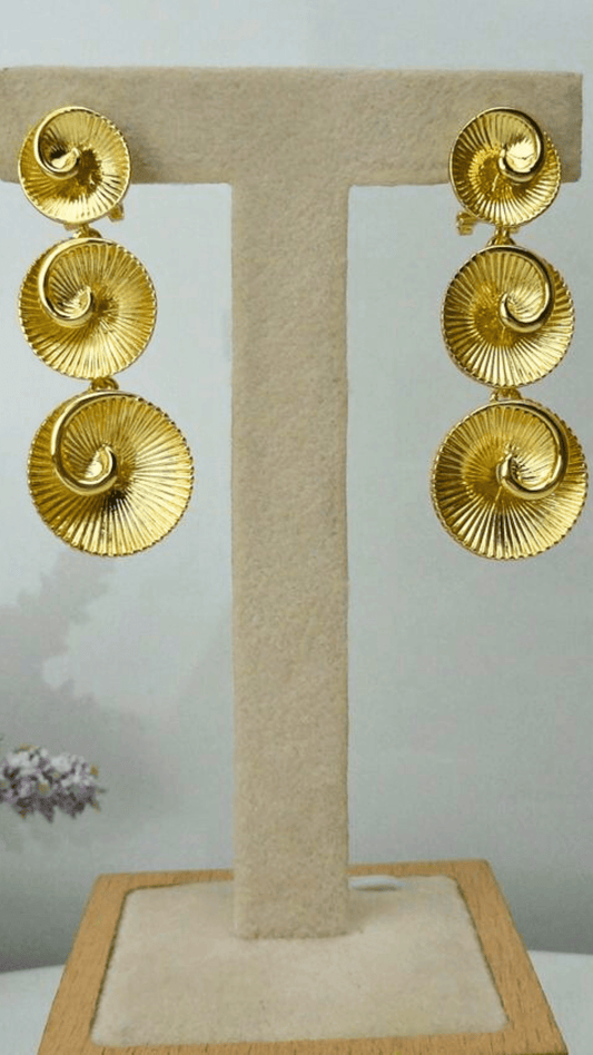 Zinc Spiral Goldeny Dangler Earring