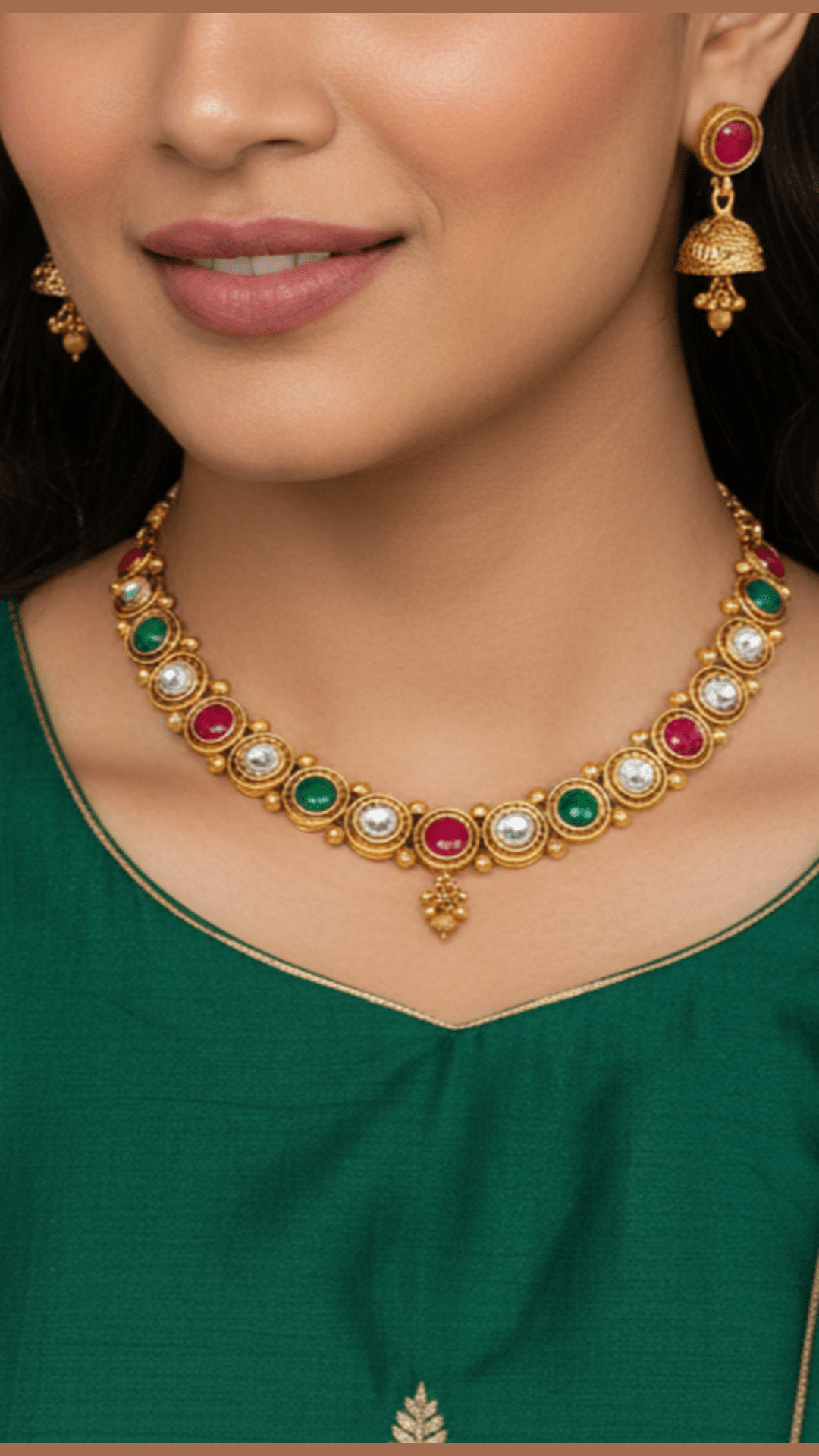 Temple copper necklace set