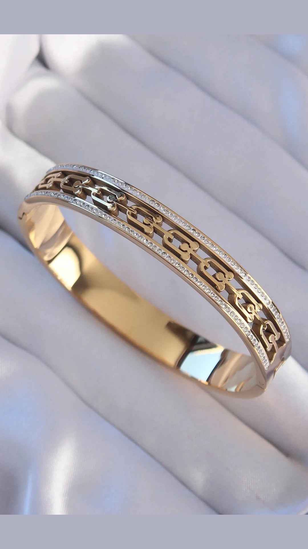 Copper Golden Steel Kada For Women