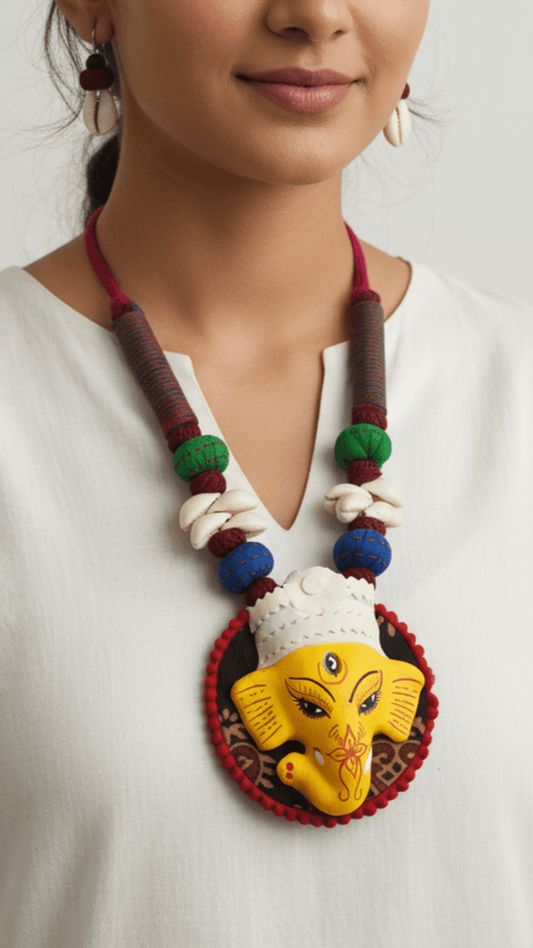 Handcrafted Terracotta Ganesh Necklace