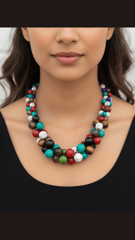 Funky Ball Multicoloured Beaded Necklace