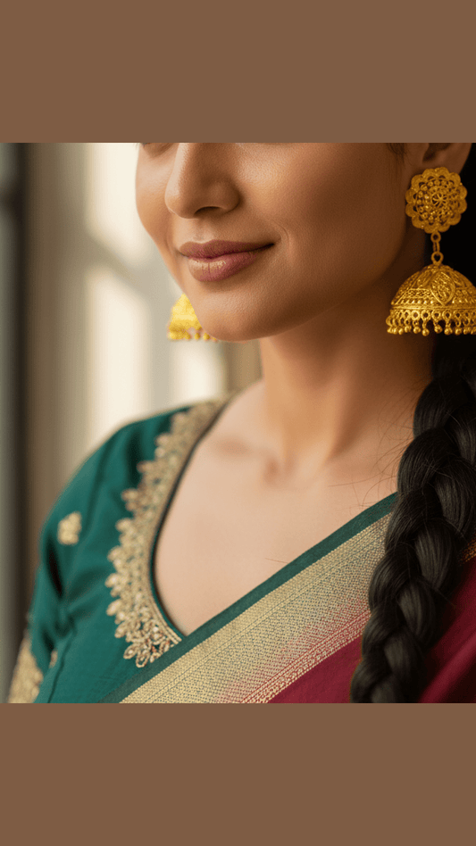 Classy Trendy Gold plated Floral Jhumka