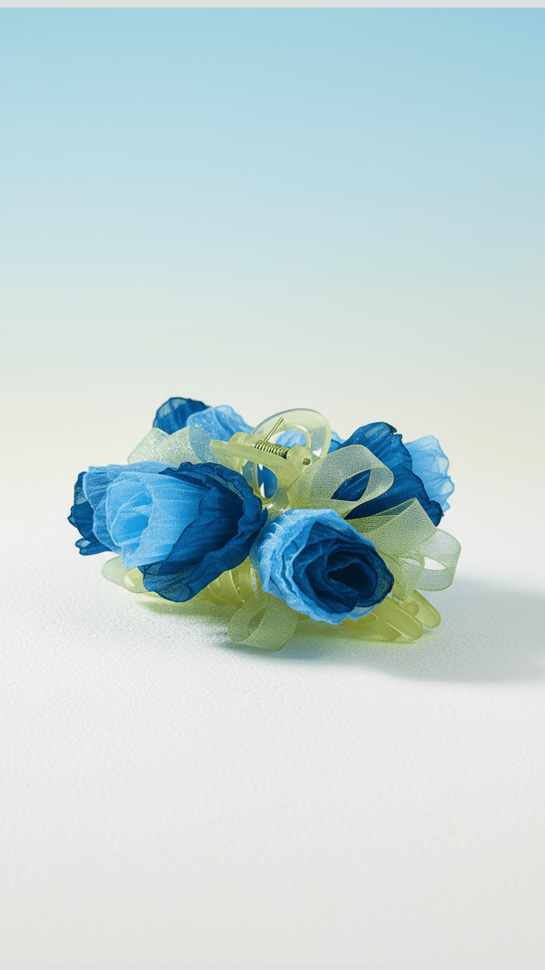 Hair Blue Colour Beautifuly Floral Big Clutch For Women And Girls