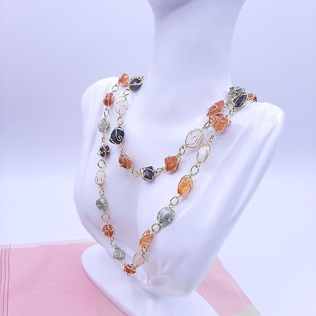 Semi-Precious Stone Chain Long Jewelry