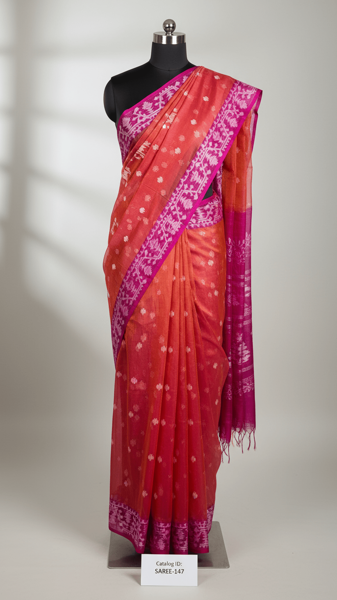 Dual Tone Maslin Jamdani Saree