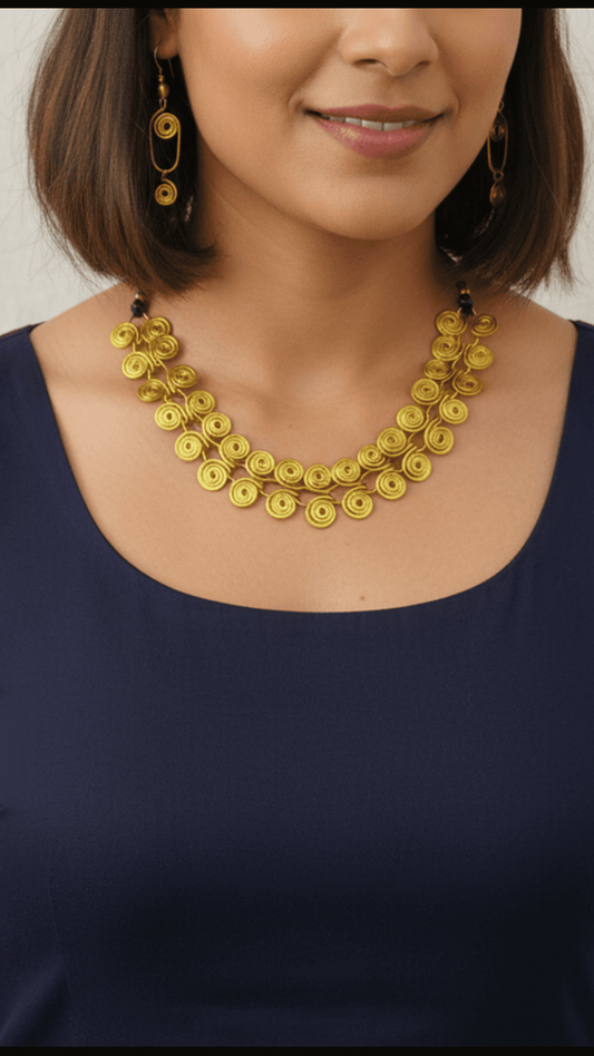 Dokra Swirled Wire Jewelry Necklace set