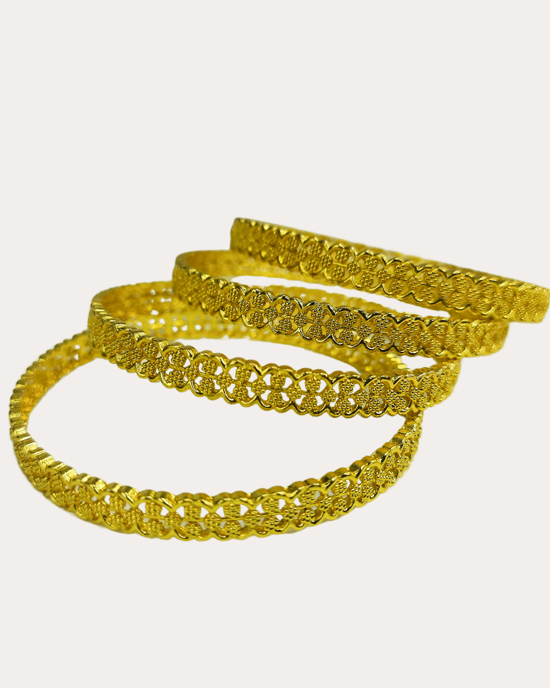 Gold-Plated Churi Woven Bangle Set 2.4 Size For Women