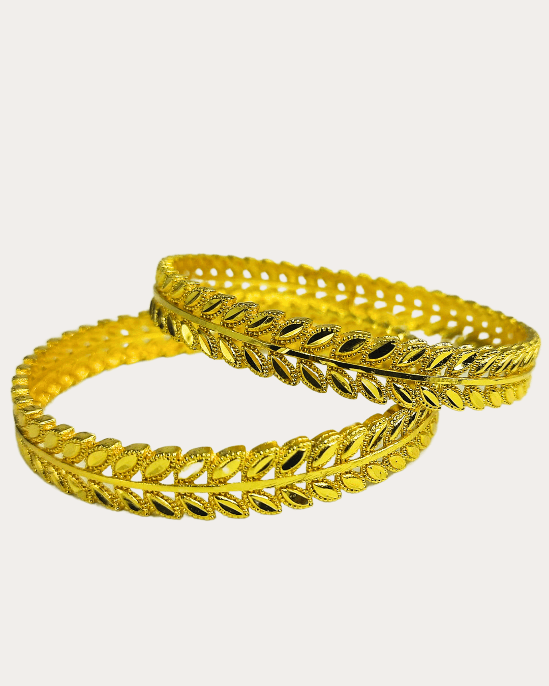 Gold-Plated Woven Bangle Set 2.4 Size For Women