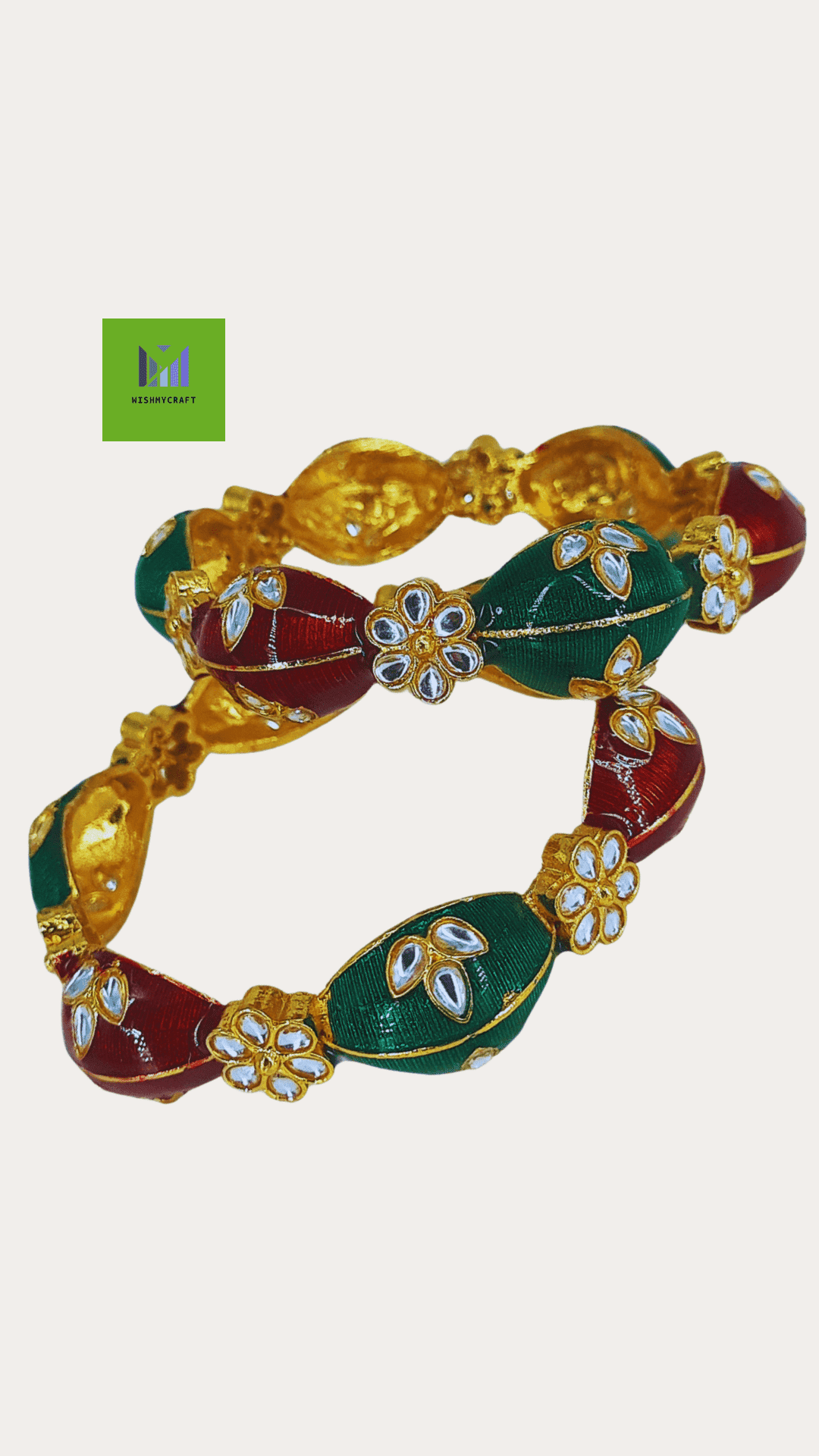 Multi colour 2.4 size kundan stone fitted bangle for women
