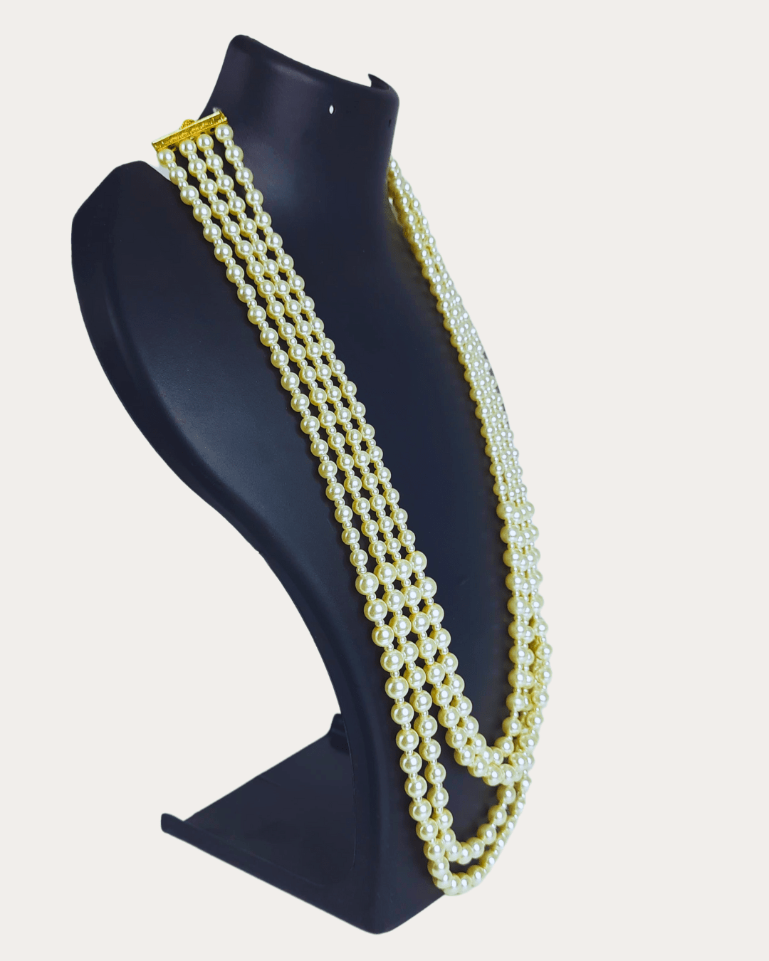 Elegent 4 Line Long Pearl Necklace